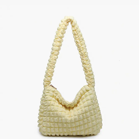 Quilted Puffy Crossbody w/ Zip Closure