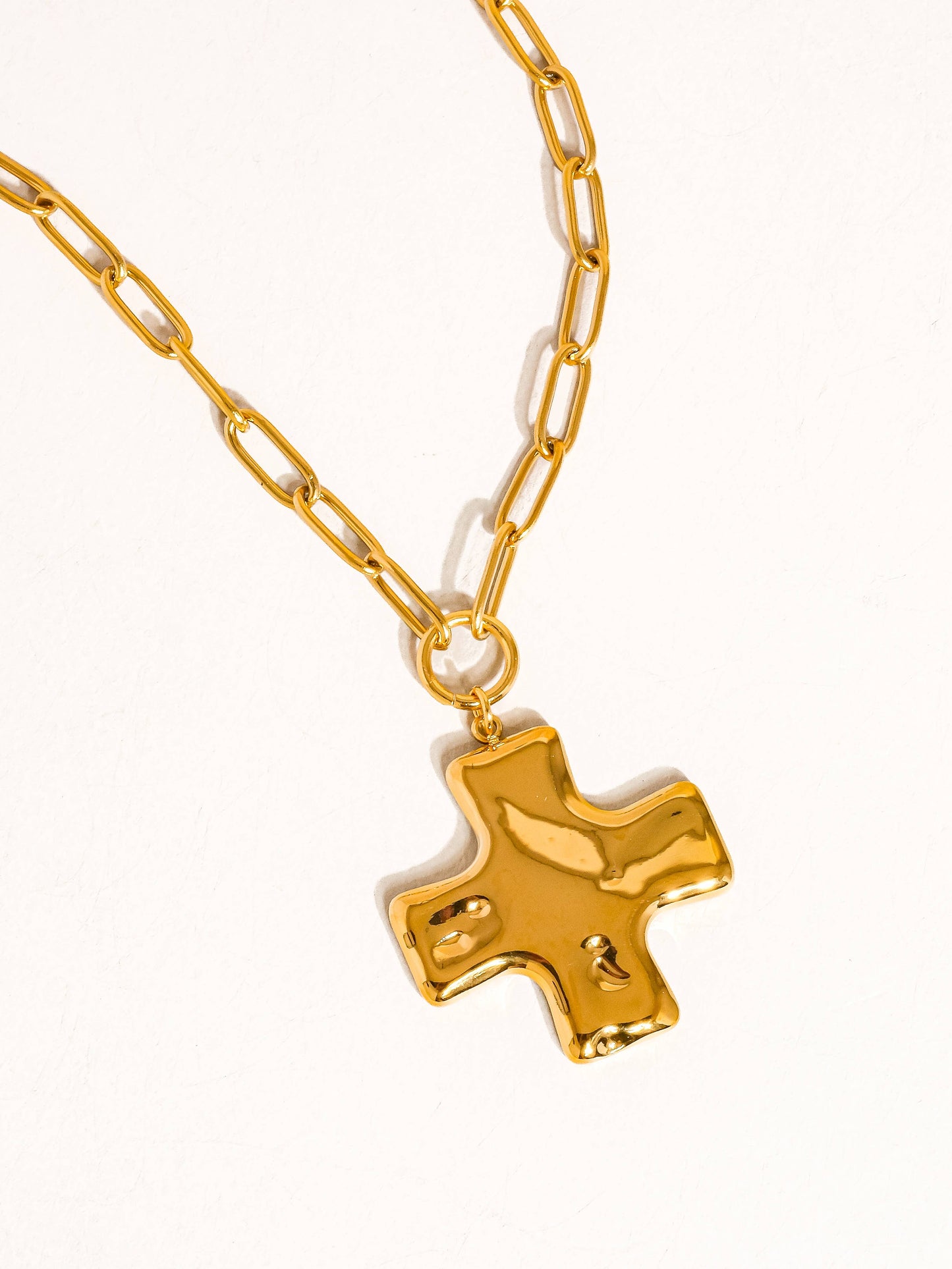 Bari 18K Non-Tarnish Cross Chain Necklace