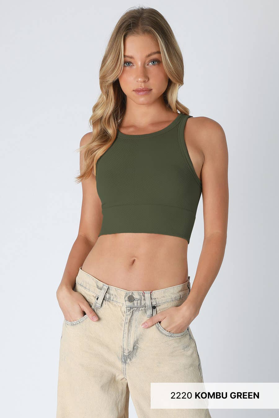 Chevron Highneck Crop Top