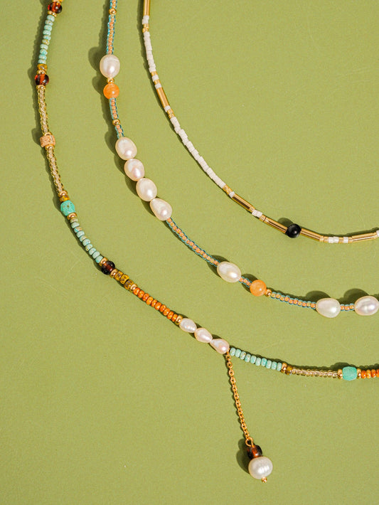 18K Handmade Bohemian Beaded Stack Necklaces