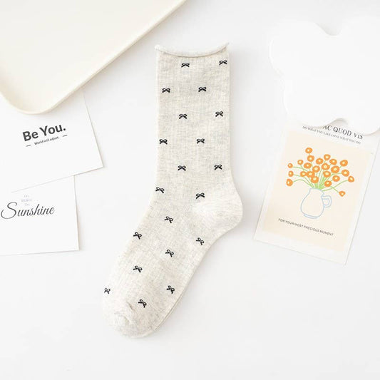 Bow Mid Calf Socks