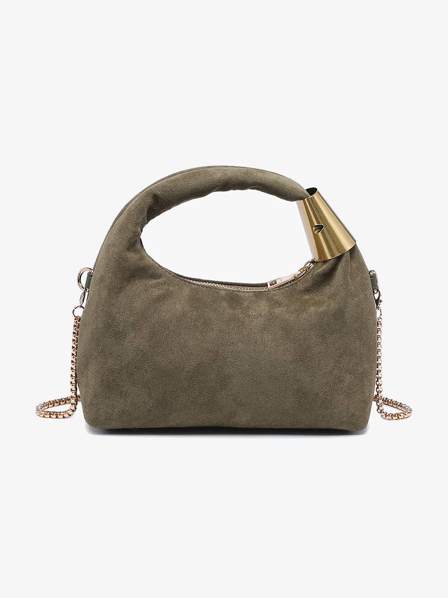 London Soft Suede Top Handle Crossbody Bag