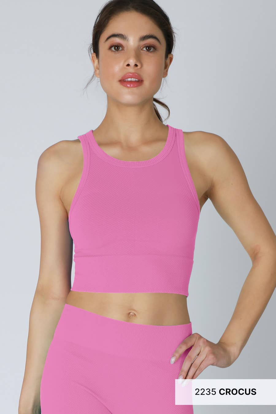 Chevron Highneck Crop Top