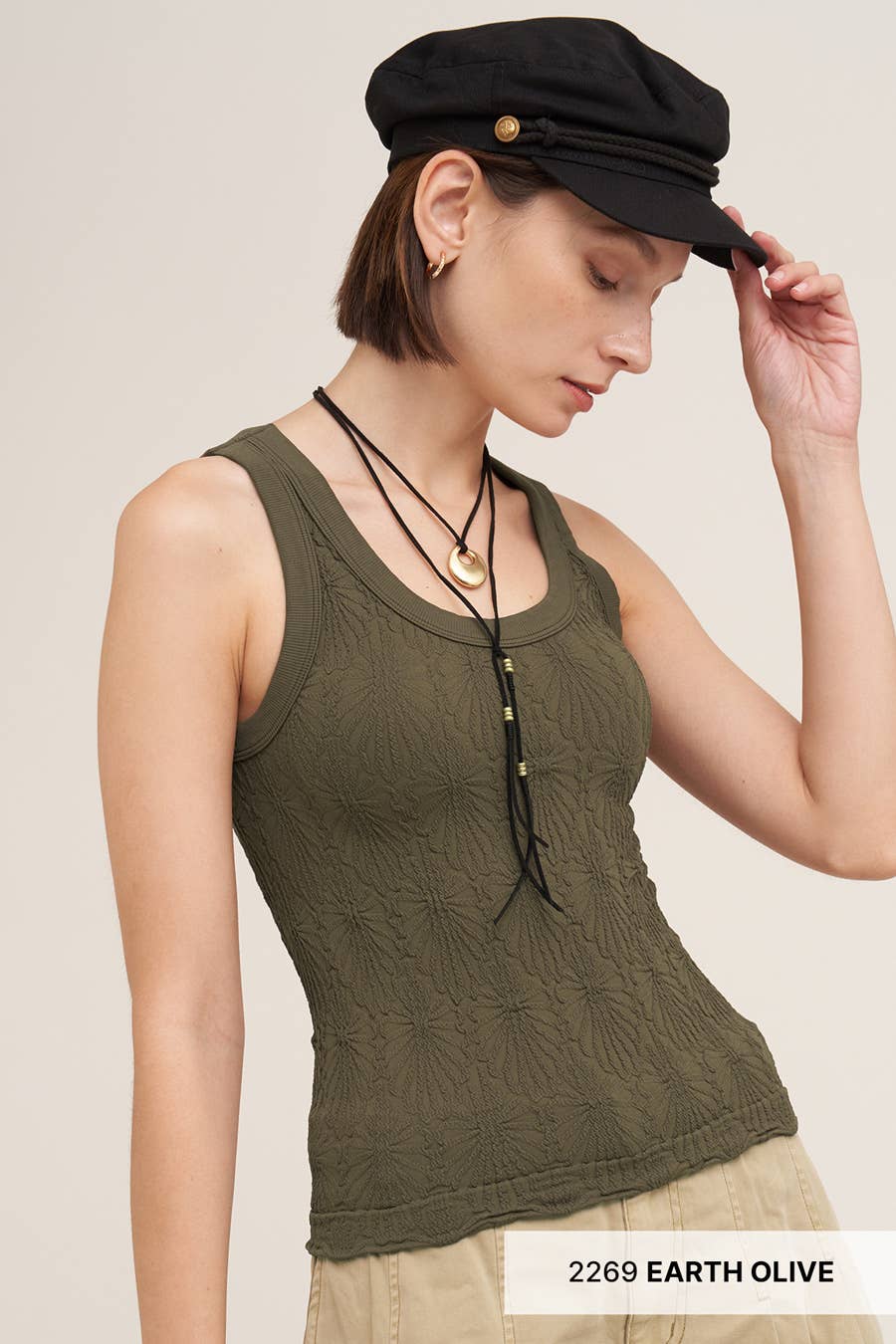 Reversible Lace Textured Tank Top