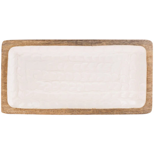 Mother Of Pearl Wood Rectangle Tray