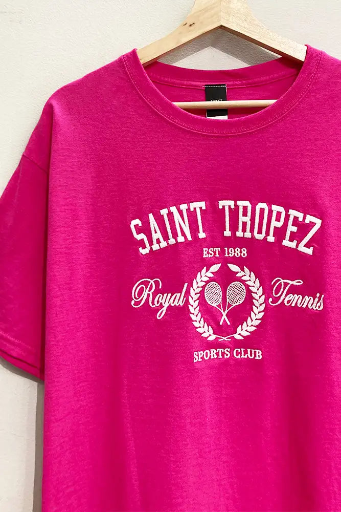 Saint Tropez Embroidered Tee- Oversized