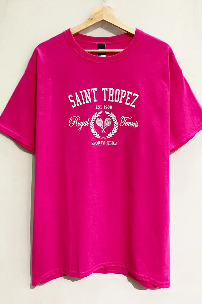 Saint Tropez Embroidered Tee- Oversized