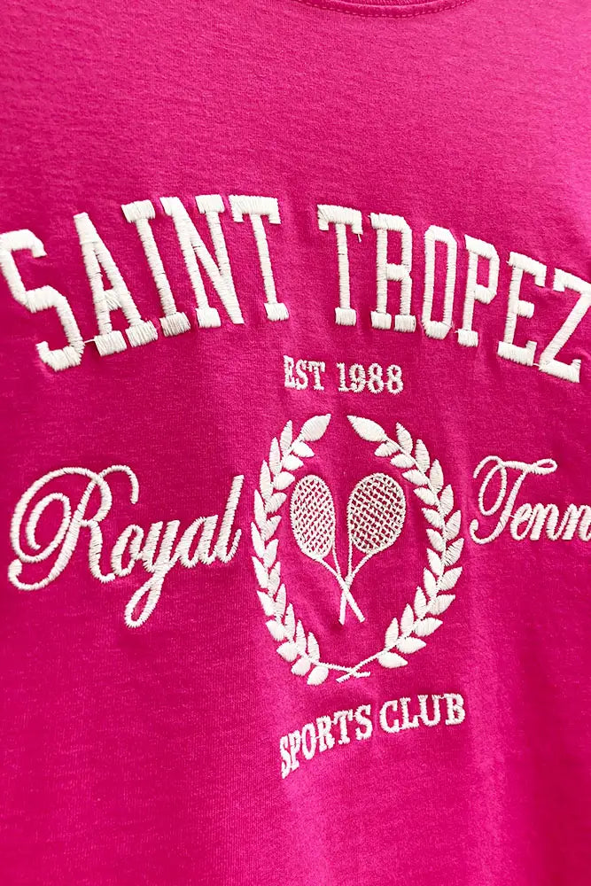 Saint Tropez Embroidered Tee- Oversized