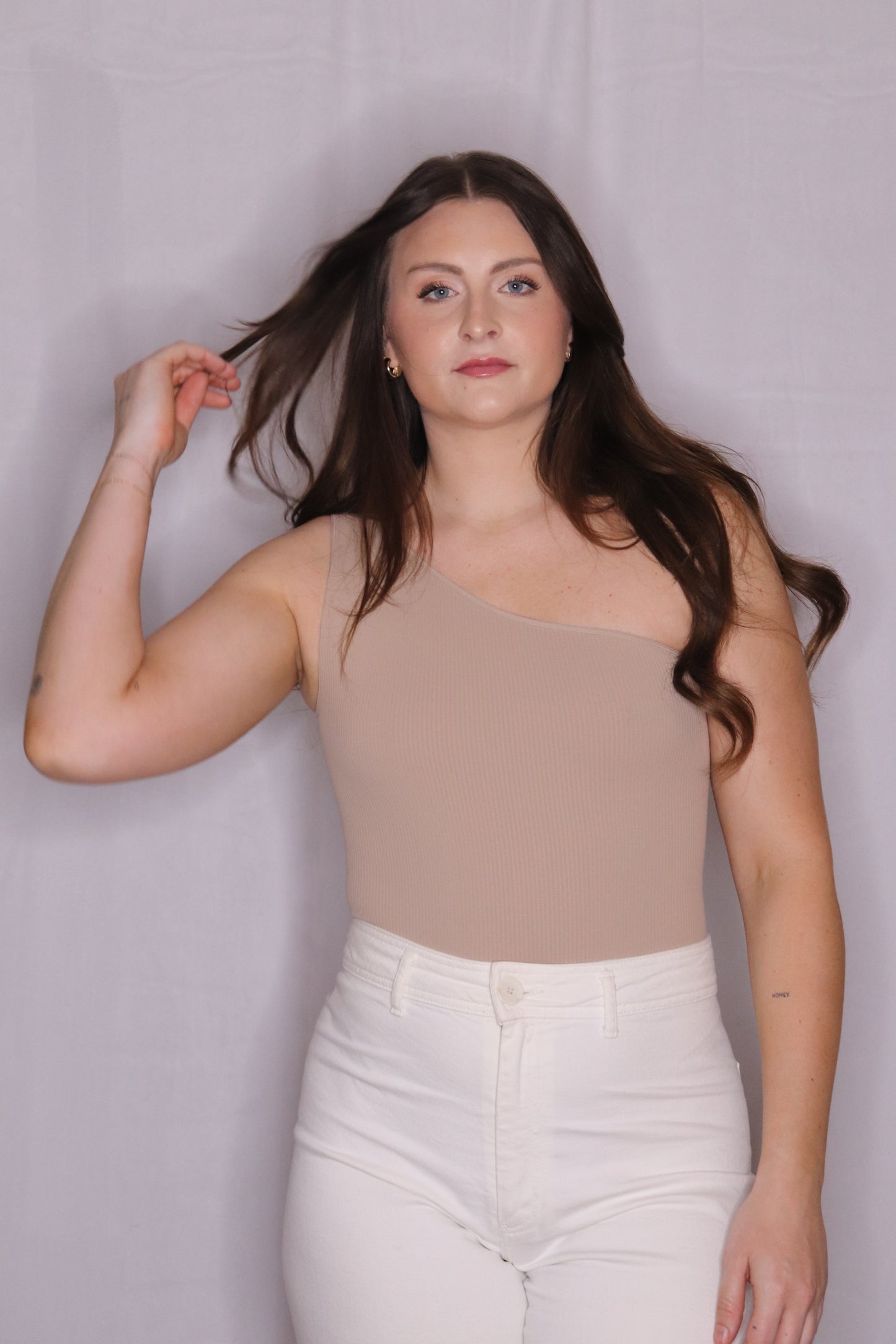 The Taylor Bodysuit- Ribbed One Shoulder Bodysuit