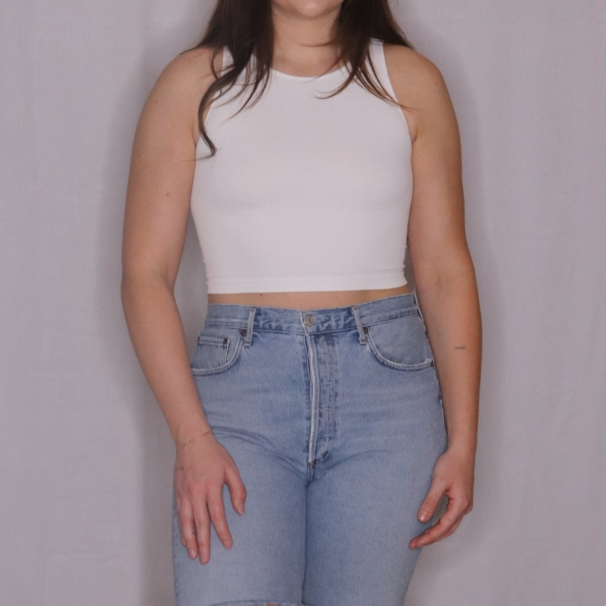 The Raley Crop- Ribbed High Neck Crop Top