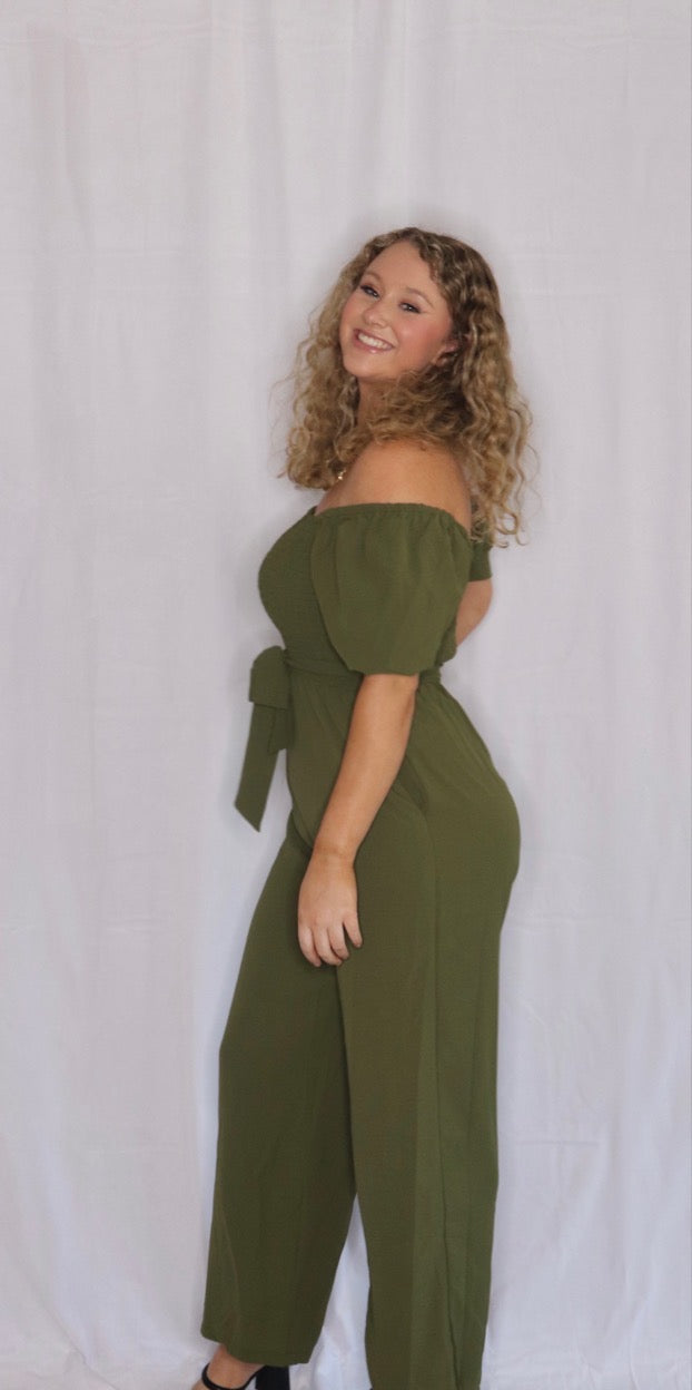 The Allie Jumpsuit- Smocked Wide Leg Jumpsuit