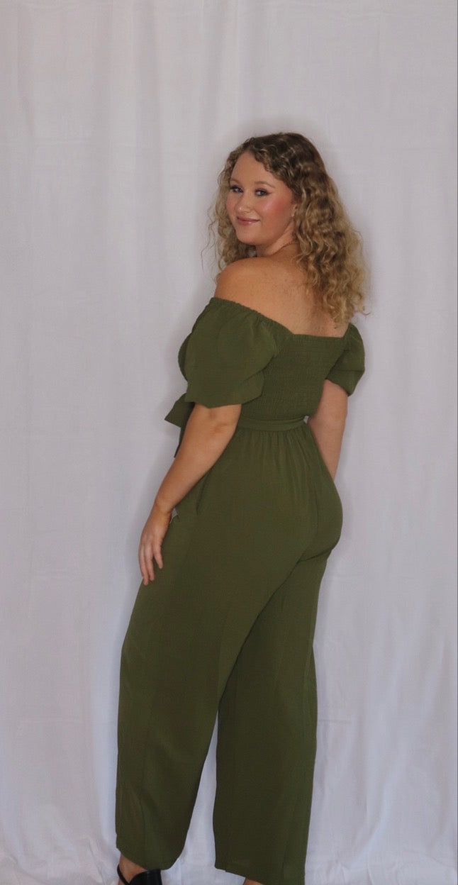 The Allie Jumpsuit- Smocked Wide Leg Jumpsuit