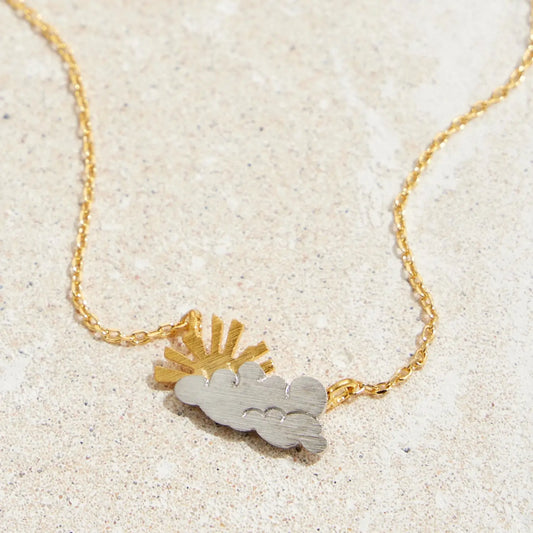 Gold Dipped Silver Linings Pendant Necklace