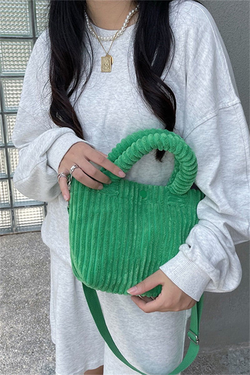 Carla Tote Bag-Corduroy Fluffy Tote Bag