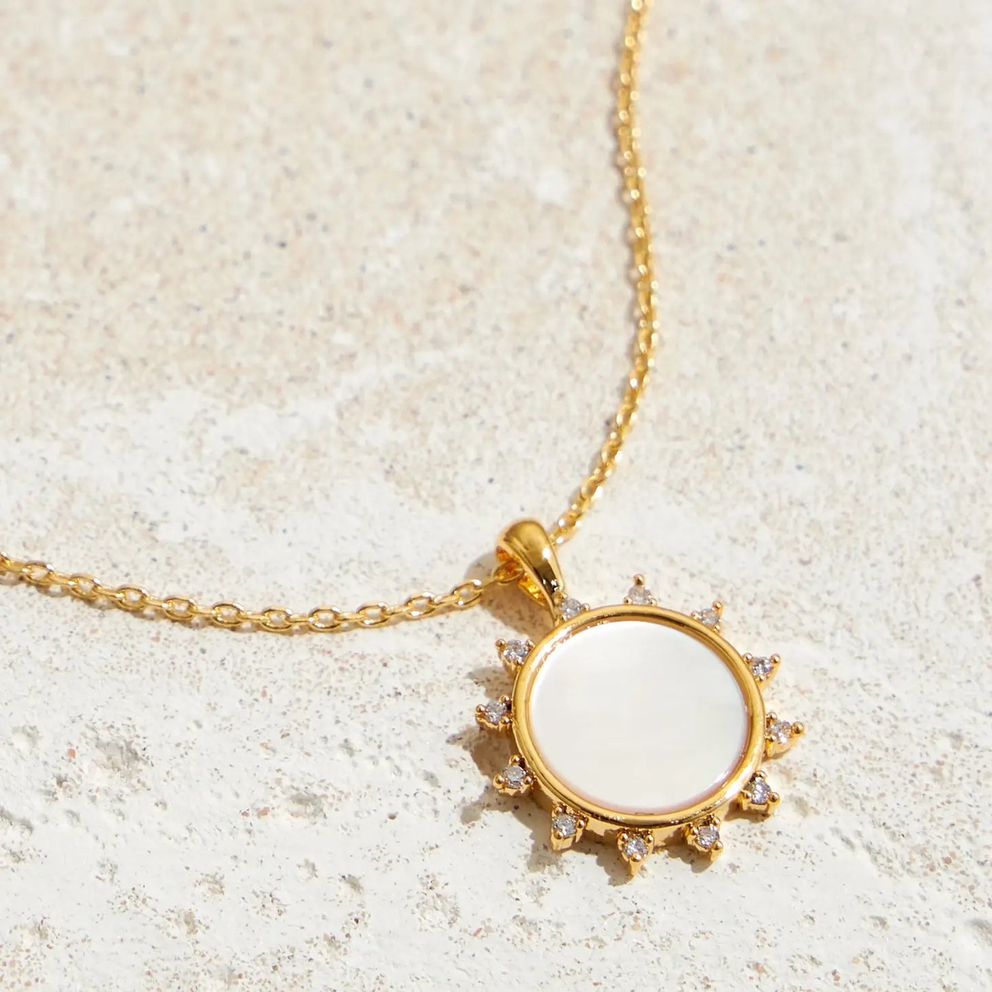 Gold Dipped Sun Pendant Necklace