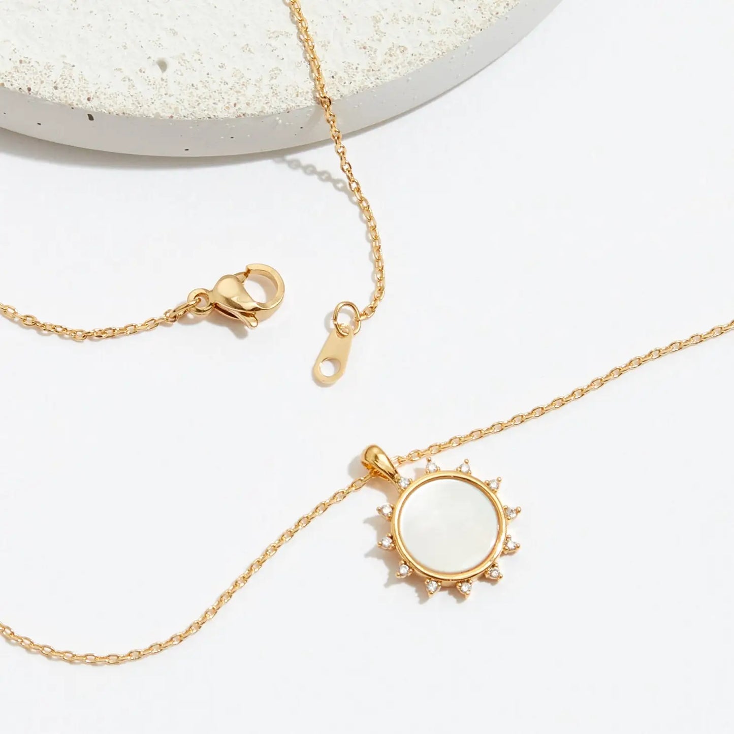 Gold Dipped Sun Pendant Necklace